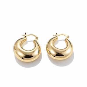 Medium Puffy Huggie 18k Gold PVD Earring
